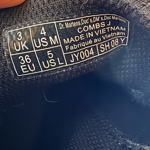 DR MARTENS Airwair COMBS J COMBAT BOOTS KIDS CANVAS SHOES BLACK SIDE ZIP - Picture 4 of 9